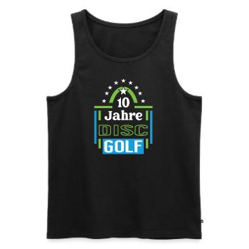 Discgolf Jubiläum 10 Jahre Trainer Spieler Jubi - Männer Premium Bio Tank Top - Schwarz - Vorne - AI Model Male 178 light (178cm)