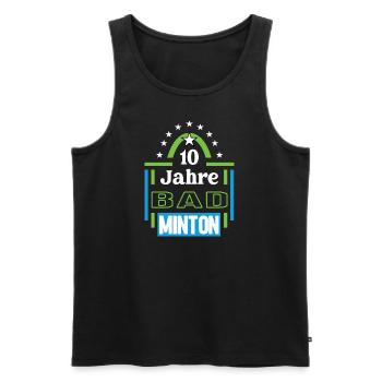 Badminton Jubiläum 10 Jahre Trainer Spieler Jubi - Männer Premium Bio Tank Top - Schwarz - Vorne - AI Model Male 178 light (178cm)
