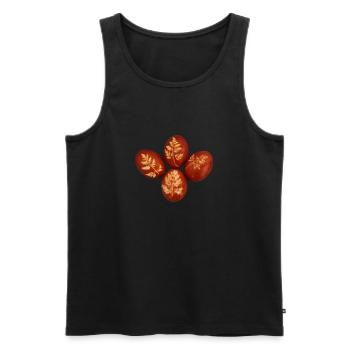 Couleurs naturelles avec pelures d’oignon - Débardeur bio Premium Homme - noir - Devant - AI Model Male 178 light (178cm)