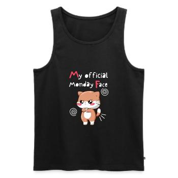 My Official Monday Face. Angry cat. Black Version. - Men's Premium Organic Tank Top - black - Front - Michal (187cm)