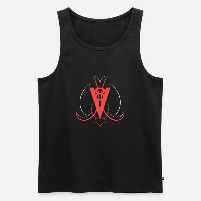V8 Pinstriping - Männer Premium Bio Tank Top - Schwarz