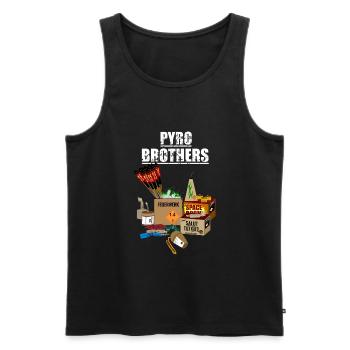 Pyro Brothers - Männer Premium Bio Tank Top - Schwarz - Vorne - AI Model Male 178 light (178cm)