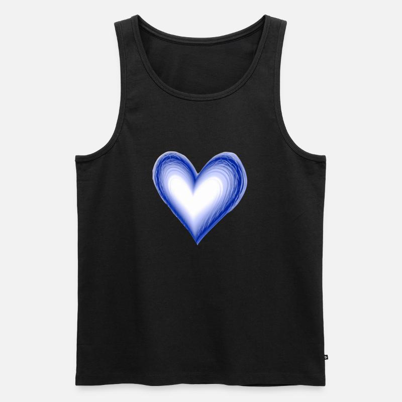 Herz blau Geschenkidee - Männer Premium Bio Tank Top - Schwarz