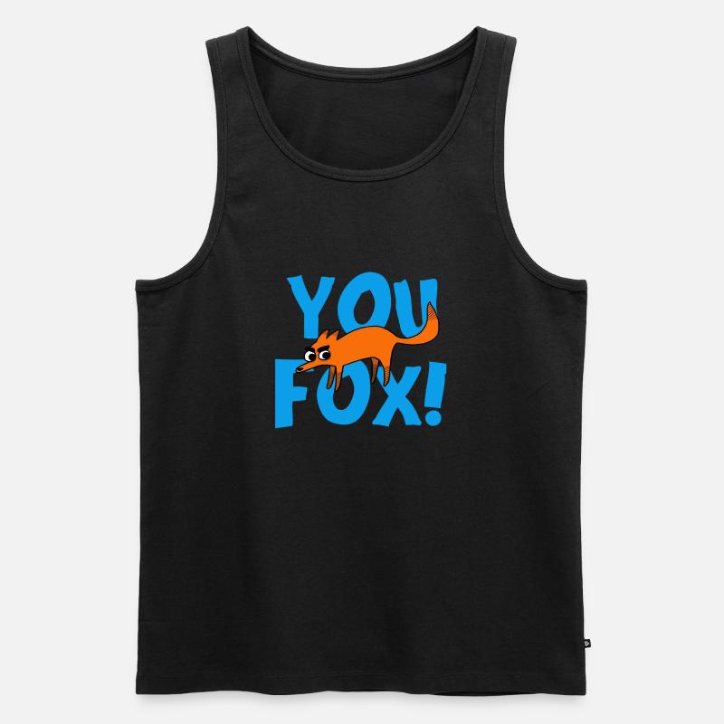 Du Fuchs - Männer Premium Bio Tank Top - Schwarz