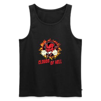 Vaping Devil - Clouds Of Hell - Männer Premium Bio Tank Top - Schwarz - Vorne - AI Model Male 178 light (178cm)
