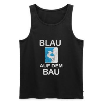 Blau auf dem Bau Handwerker Bauarbeiter Gruppe - Männer Premium Bio Tank Top - Schwarz - Vorne - Michal (187cm)