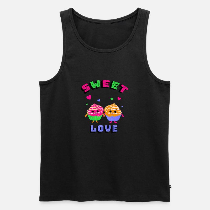 Süße Cupcakes - Männer Premium Bio Tank Top - Schwarz