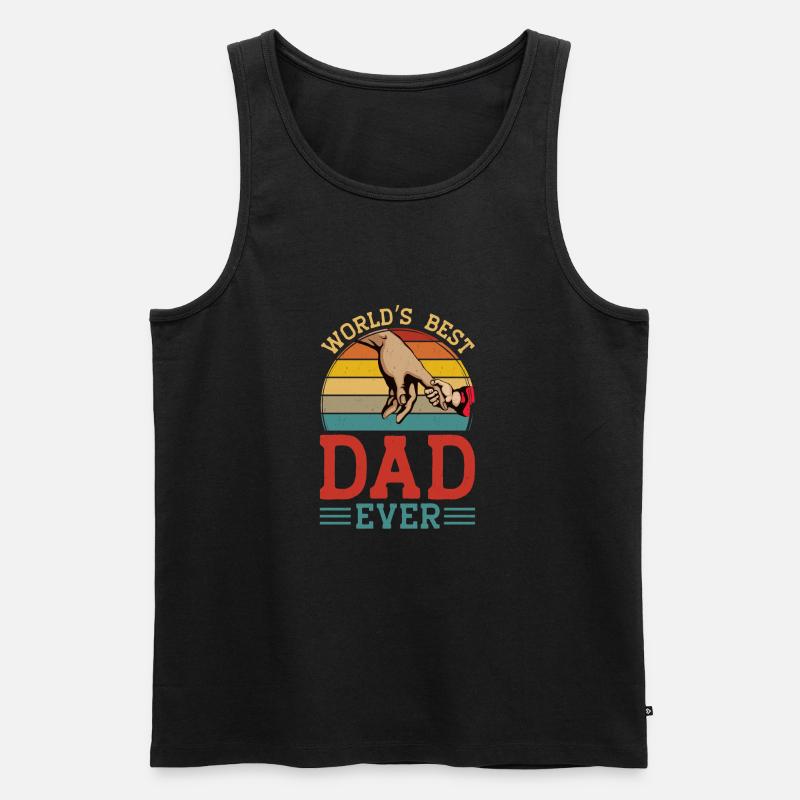 WORLDS BEST DAD EVER - Männer Premium Bio Tank Top - Schwarz