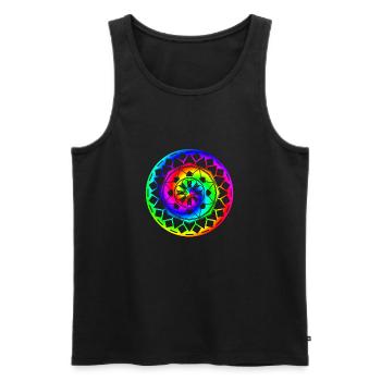 Bunte Regenbogen Mandalas & Sixties Flower Power - Männer Premium Bio Tank Top - Schwarz - Vorne - AI Model Male 178 light (178cm)