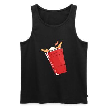 Beer Pong Beer Pong - Men's Premium Organic Tank Top - black - Front - Michal (187cm)