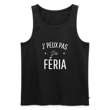 JE PEUX PAS J'AI FÊTE pastis corrida féria humour - Débardeur bio Premium Homme - noir - Devant - AI Model Male 178 light (178cm)