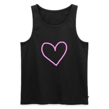 Rosa Herz Geschenkidee pink - Männer Premium Bio Tank Top - Schwarz - Vorne - AI Model Male 178 light (178cm)