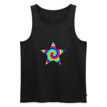 Stern Regenbogen Spirale Geschenkidee bunt - Männer Premium Bio Tank Top - Schwarz - Vorne - Michal (187cm)
