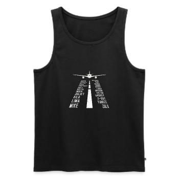 Alphabet d'avion pilote - Débardeur bio Premium Homme - noir - Devant - AI Model Male 178 light (178cm)