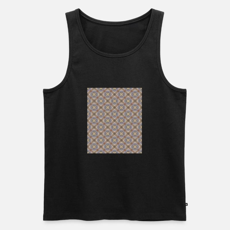 buntes Muster geometrisch - Männer Premium Bio Tank Top - Schwarz