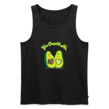 Avocado Love - You Complete Me - Couple Love - Men's Premium Organic Tank Top - black - Front - Michal (187cm)