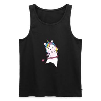 Unicorn the hullern smart hoop sport unicorns - Men's Premium Organic Tank Top - black - Front - Michal (187cm)
