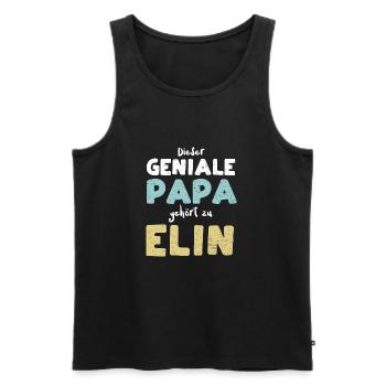 Dieser Geniale Papa Gehört Zu Elin - Männer Premium Bio Tank Top - Schwarz - Vorne - AI Model Male 178 light (178cm)