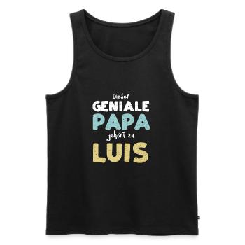 Dieser Geniale Papa Gehört Zu Luis - Männer Premium Bio Tank Top - Schwarz - Vorne - Michal (187cm)