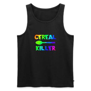 Cereal Killer | Muesli | Cereals | Breakfast | Ge - Men's Premium Organic Tank Top - black - Front - Michal (187cm)