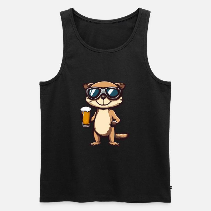 Erdmännchen Apres Ski Bier Comic - Männer Premium Bio Tank Top - undefined