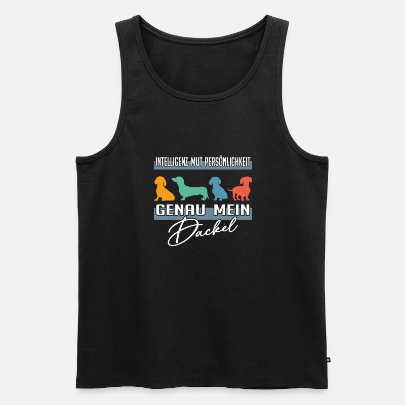 Intelligenz Mut Persönlichkeit - mein Dackel - Männer Premium Bio Tank Top - Schwarz