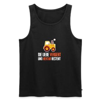 Landwirt Shirt-Hektar besteht - Männer Premium Bio Tank Top - Schwarz - Vorne - Michal (187cm)
