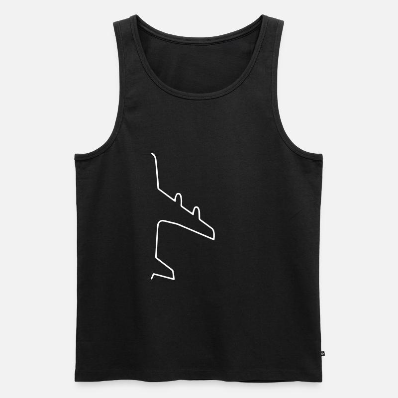 AIRPLAIN - Männer Premium Bio Tank Top - Schwarz