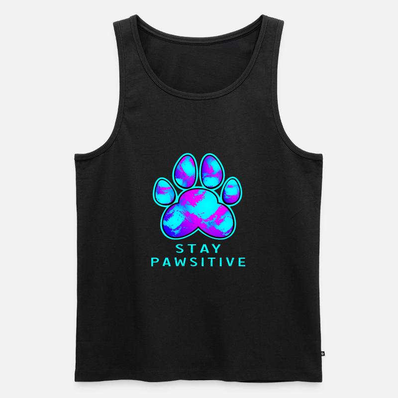 Stay Pawsitive - Paw-Design - Männer Premium Bio Tank Top - Schwarz