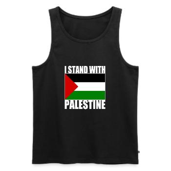 I stand with palestine - Männer Premium Bio Tank Top - Schwarz - Vorne - AI Model Male 178 light (178cm)