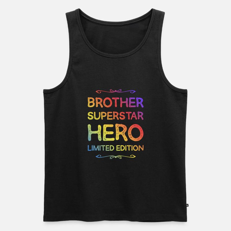 Bester Bruder Held Spruch - Männer Premium Bio Tank Top - Schwarz