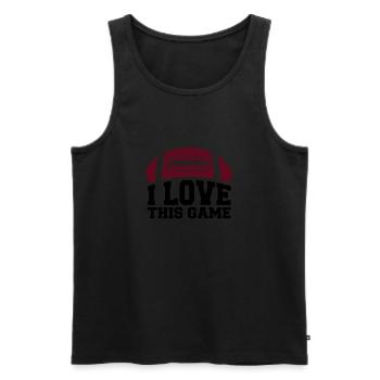 LOVE THIS GAME, AMERICAN FOOTBALL - Männer Premium Bio Tank Top - Schwarz - Vorne - Michal (187cm)