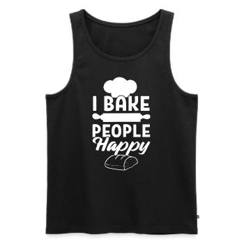 I Bake People Happy Dessert Chef - Men's Premium Organic Tank Top - black - Front - Michal (187cm)