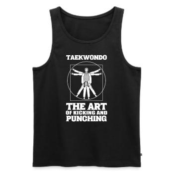 Treten und schlagen Taekwondo Praktiker - Männer Premium Bio Tank Top - Schwarz - Vorne - AI Model Male 178 light (178cm)