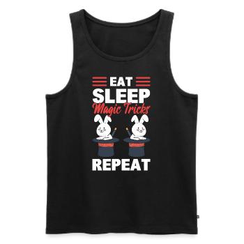 Eat Sleep Magic Tricks Repeat Illusionist - Männer Premium Bio Tank Top - Schwarz - Vorne - Michal (187cm)