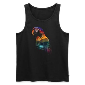 Parrot Bird Macaw Wilderness - Men's Premium Organic Tank Top - black - Front - Michal (187cm)