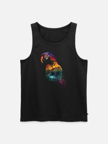 Parrot Bird Macaw Wilderness - Men's Premium Organic Tank Top - black