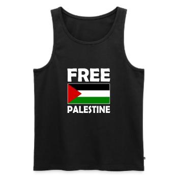 Free palestine - Débardeur bio Premium Homme - noir - Devant - Michal (187cm)