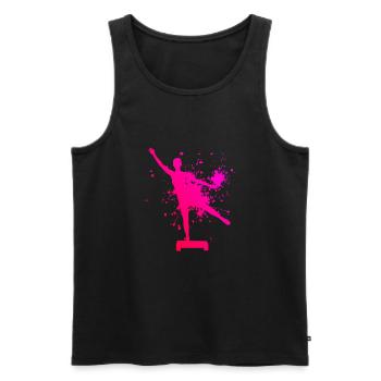 Fitnesstraining Aerobic Damen Aerobic Fitness - Männer Premium Bio Tank Top - Schwarz - Vorne - Michal (187cm)