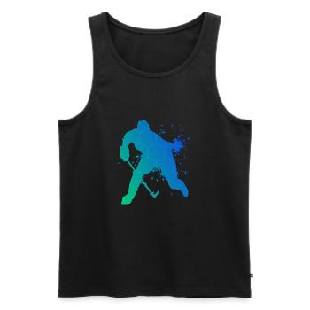 Eishockey spielen Eishockey Spieler Ice Hockey - Männer Premium Bio Tank Top - Schwarz - Vorne - Michal (187cm)