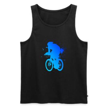 Vélo de route vélo de route pour hommes vélo de route pour femmes - Débardeur bio Premium Homme - noir - Devant - Michal (187cm)