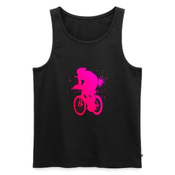 Cycliste de course femmes vélo de route vélo de course hommes - Débardeur bio Premium Homme - noir - Devant - Michal (187cm)