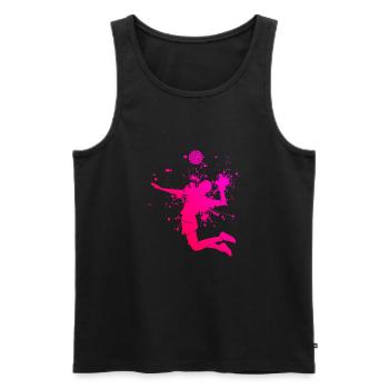 Volleyballer Beach Volley Volleyball Herren - Männer Premium Bio Tank Top - Schwarz - Vorne - AI Model Male 178 light (178cm)