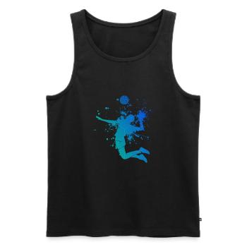 Beach Volley Beachvolleyball Volleyballspielen - Männer Premium Bio Tank Top - Schwarz - Vorne - Michal (187cm)