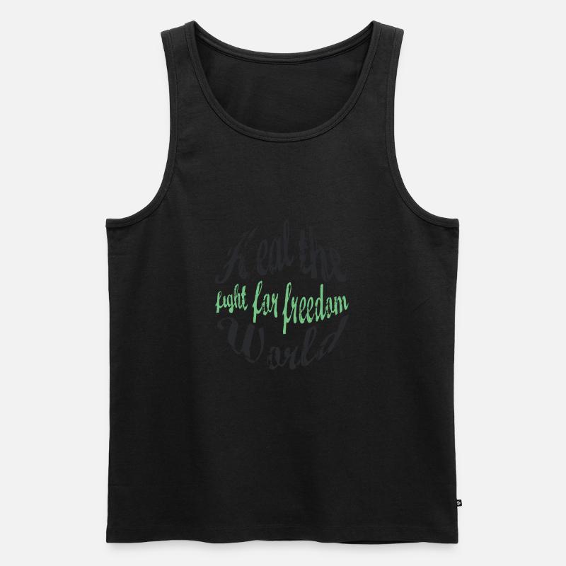 Heal the World - Männer Premium Bio Tank Top - Schwarz