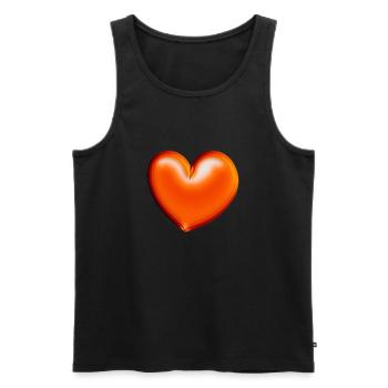 Herz orange rot Geschenkidee - Männer Premium Bio Tank Top - Schwarz - Vorne - AI Model Male 178 light (178cm)