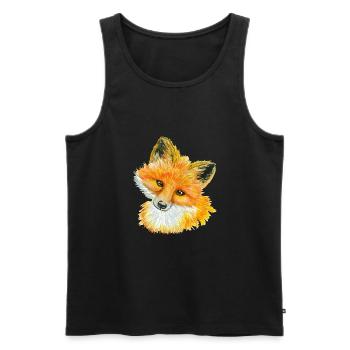 Fox-Aquarell-wildes Tier-Liebhaber-Geschenk-Idee - Männer Premium Bio Tank Top - Schwarz - Vorne - AI Model Male 178 light (178cm)
