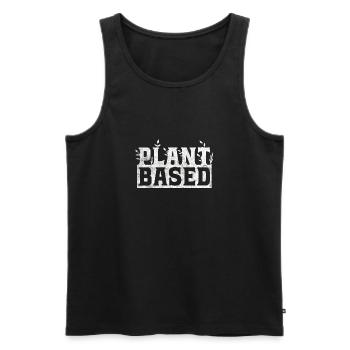 Plant Based Vegan Veganismus Gesund Pflanzen - Männer Premium Bio Tank Top - Schwarz - Vorne - AI Model Male 178 light (178cm)