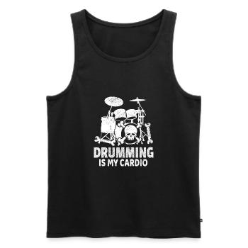 Trommeln ist mein Cardio Drummer Drum Player Geschenk - Männer Premium Bio Tank Top - Schwarz - Vorne - AI Model Male 178 light (178cm)