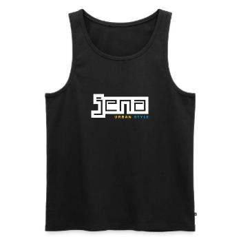 Jena Urban Style - Männer Premium Bio Tank Top - Schwarz - Vorne - AI Model Male 178 light (178cm)